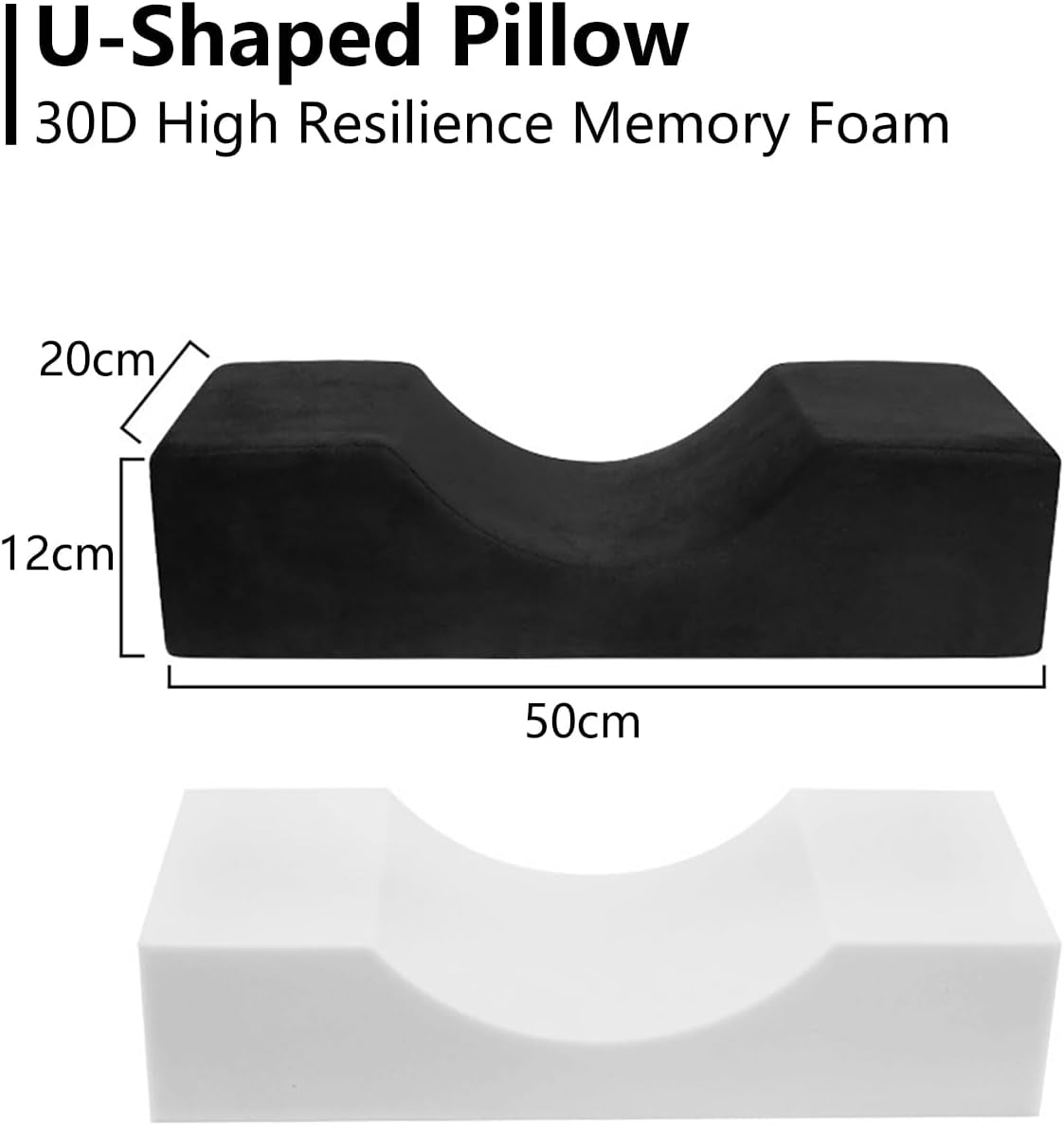 Deciniee Almohada de Pestañas en Forma de U: Almohada Ergonómica para el Cuello Almohada de Pestañas - Almohada de Franela Almohada de Extensión de Pestañas para el Hogar Salón de Belleza Almohadas Ortopédicas Cervicales Naty Shop