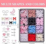500 piezas 3D Nägel Charm Schleifen Charms Nägel Nail Art Charms Schleife Nagel Charms Nägel Nail Art Schleifen Nageldekorationen Mit Aufnahmewerkzeug Für Frauen und Mädchen Nagel-Diy-Zubehör