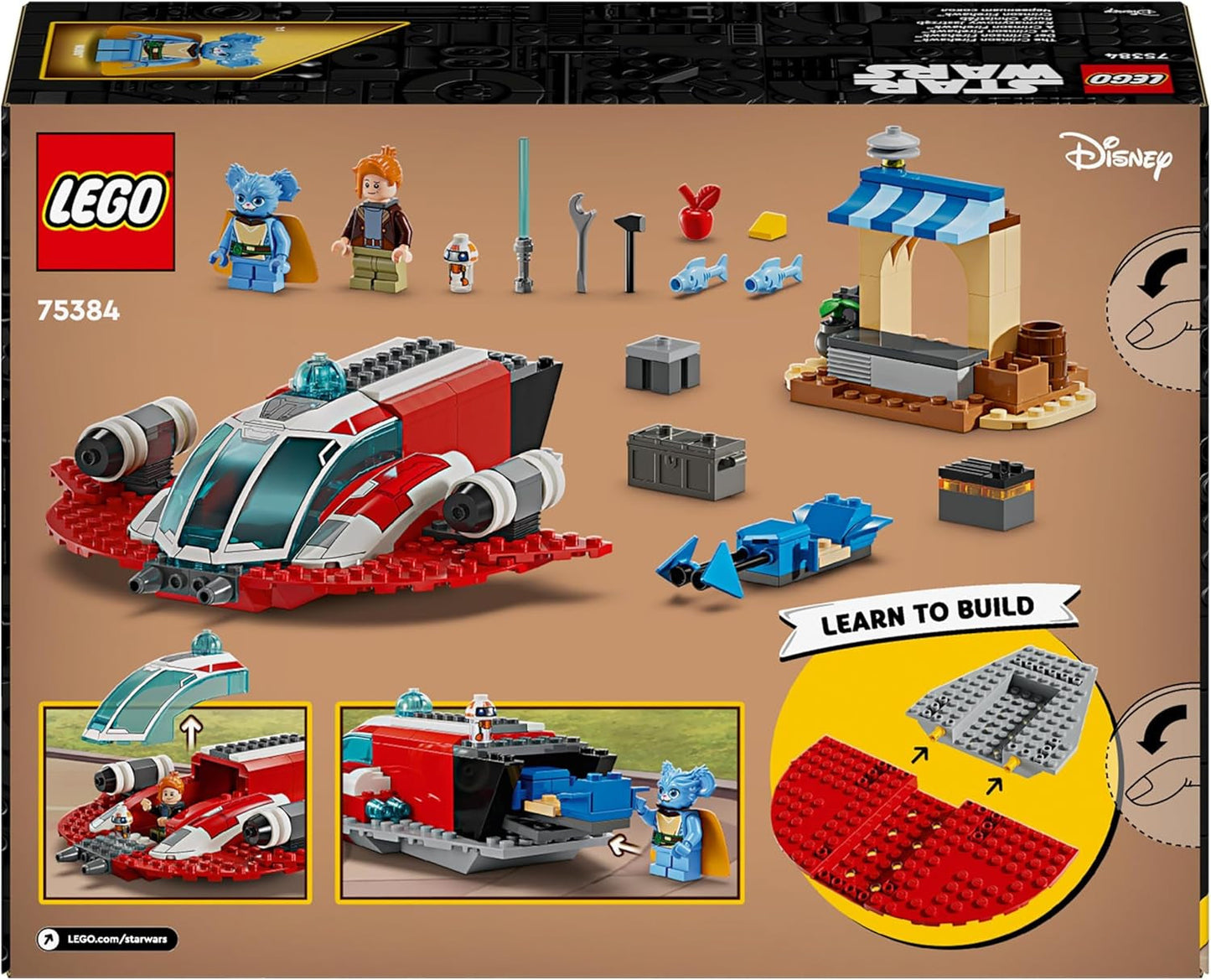LEGO Star Wars: Las aventuras del joven Jedi Halcón de Fuego Carmesí, Set inicial para niños con nave espacial para construir, moto deslizadora y 3 figuras, regalo para niños y niñas de 4 años 75384 Juegos de construcción Besuche den LEGO-Store