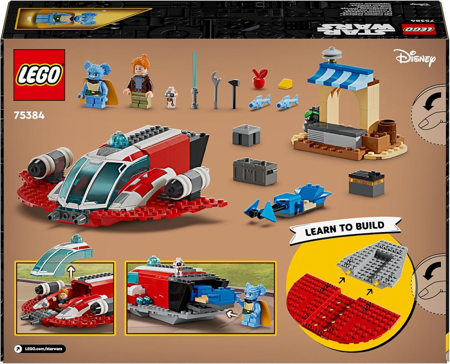 LEGO Star Wars: Las aventuras del joven Jedi Halcón de Fuego Carmesí, Set inicial para niños con nave espacial para construir, moto deslizadora y 3 figuras, regalo para niños y niñas de 4 años 75384 Juegos de construcción Besuche den LEGO-Store