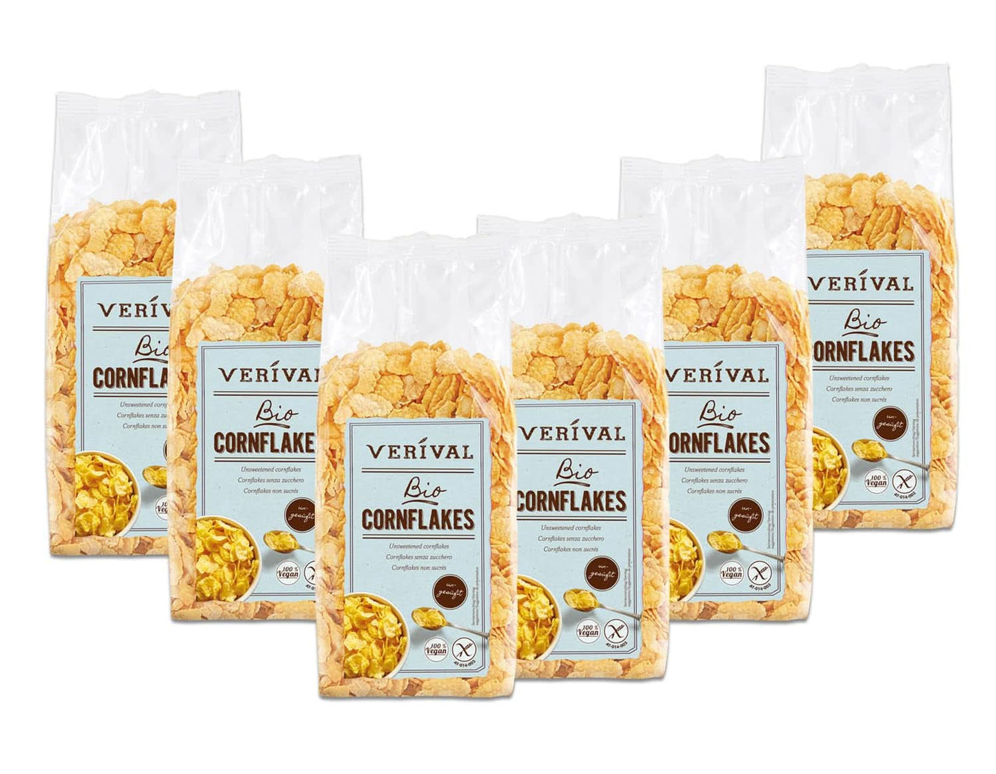 Verival Cornflakes sin azúcar, paquete 6 x 250 gramos Cereale Naty Shop
