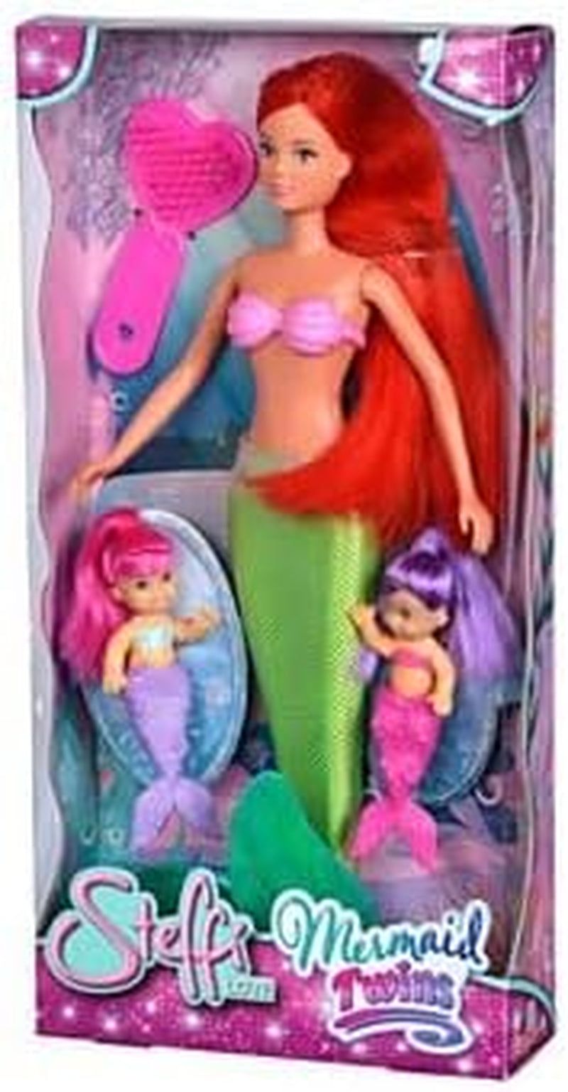Simba 105734162001 105734162 - Steffi Love The Twin Mermaids / dos variantes / Steffi como sirena / con dos bebés sirenas / muñeca fashion / 29 cm, para niños a partir de 3 años