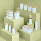 Cenicero metálico tipo cubo blanco "naturaleza escandinava" - 5 five Simply Smart