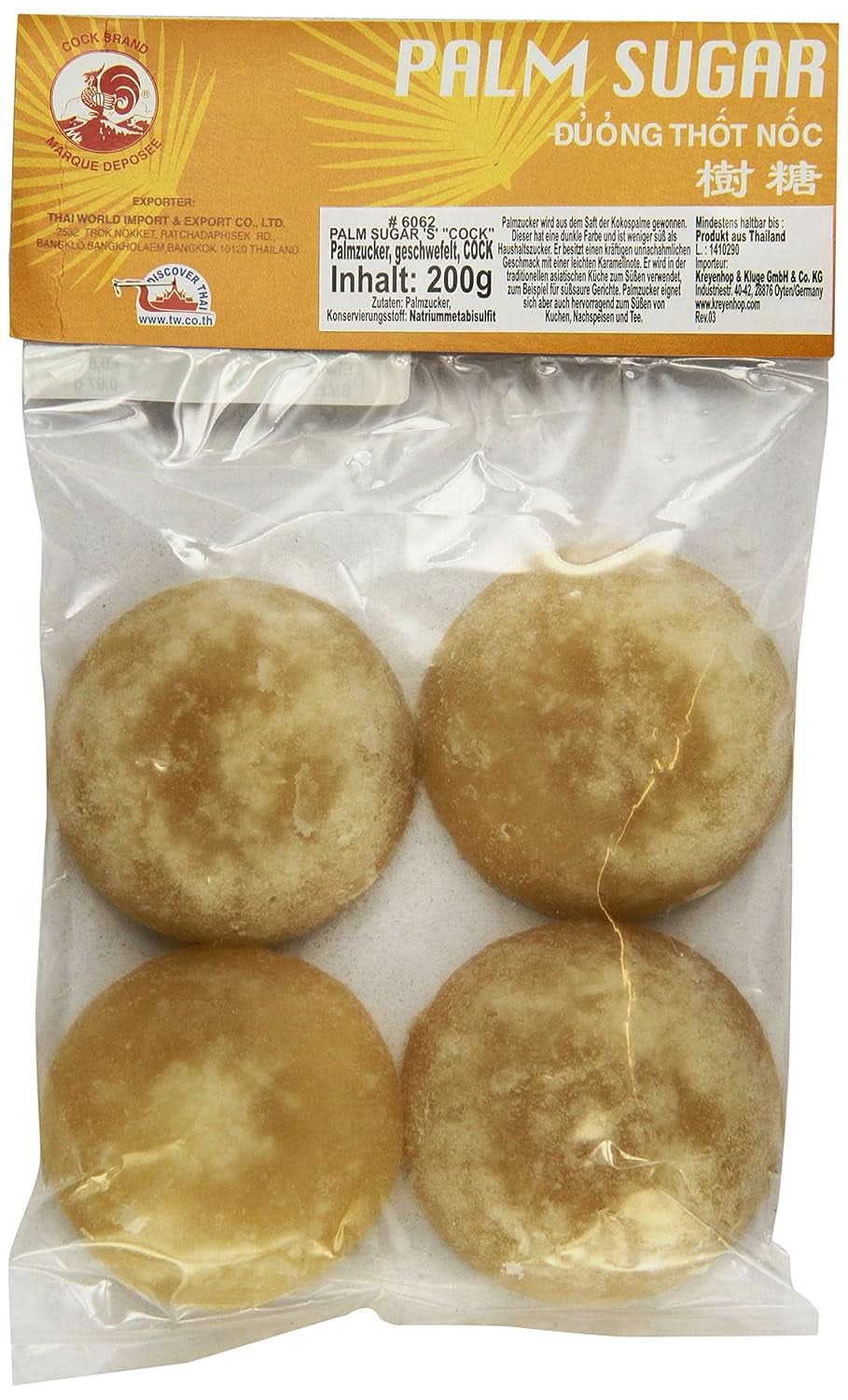 Palmzucker, Scheiben (1 X 200 G) Edulcorantes Naty Shop
