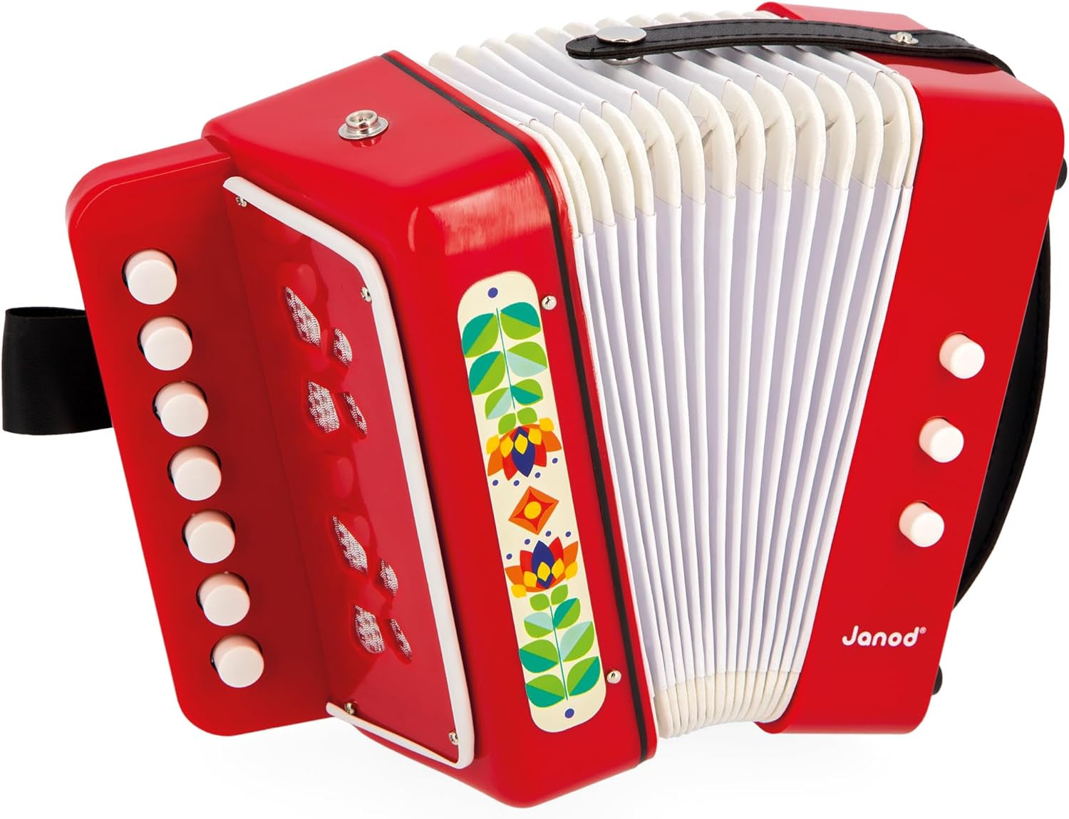 Janod - Acordeón Gioia - Instrumento musical para niños - Juego de roles y educación musical temprana - Con correa - A partir de 3 años, J07654 Jucarii Bebe Naty Shop
