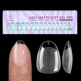 Btartbox Puntas de uñas extra cortas de almendra - Gel de cobertura completa X Puntas de uñas de gel suave XS - Semimate preformado para salón de uñas anchas 320 piezas