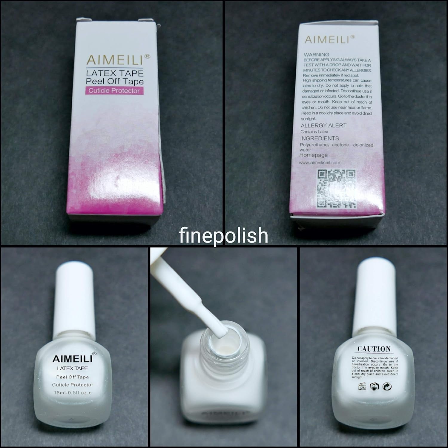 AIMEILI Cinta Despegable De Látex Nagelleck Korrektor Hautschutz Fingerschutz Para Nail Art Palisade Geruchlos Weiß 15Ml