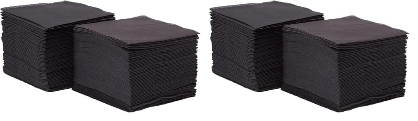 Saten Ser22104961 Cocktail, servilletas 20 X 20, 2 capas, pliegue 1/4, 100 servilletas, Punta-Punta, negro