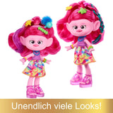 Mattel DREAMWORKS TROLLS Together Strong - Muñeca Fashion Hair-Tastic Queen Poppy - Más de 15 accesorios, Peine con purpurina, Gel con purpurina lavable, Para mayores de 3 años, HNF25 Naty Shop Dolls
