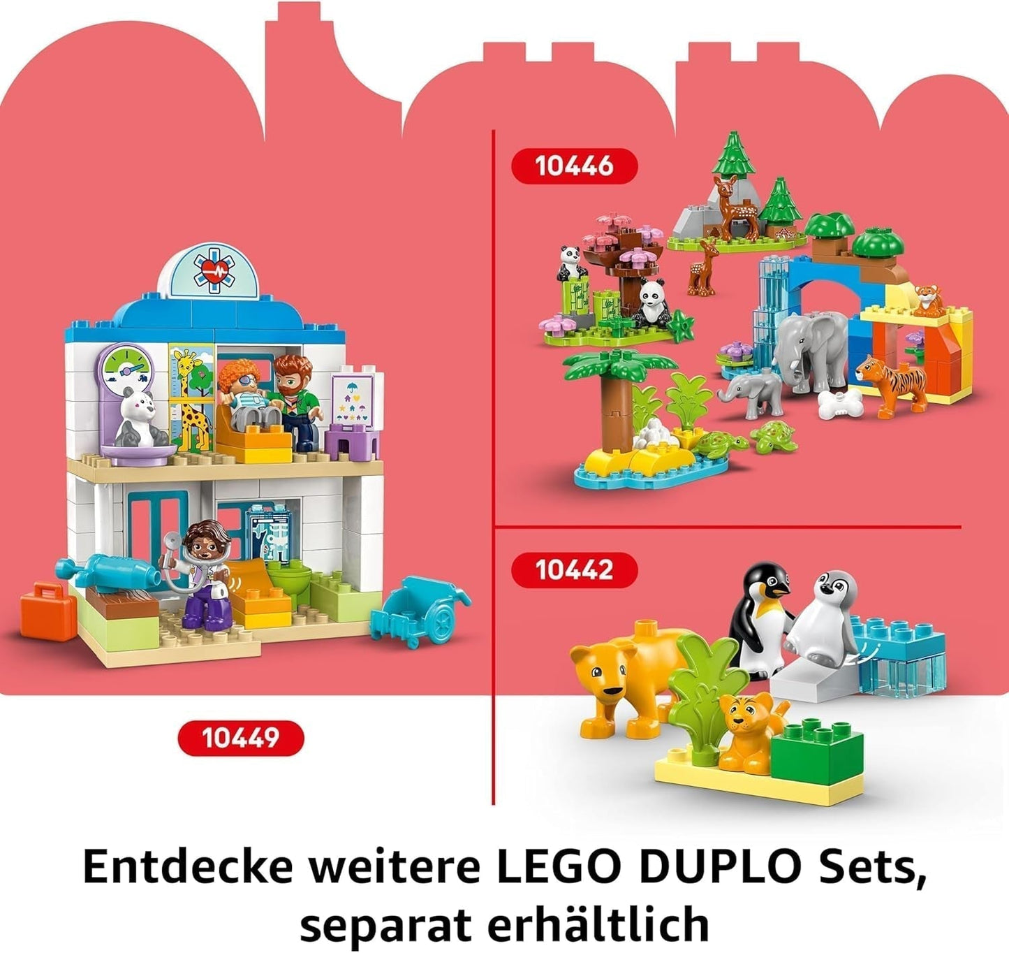LEGO DUPLO Town Coches de carreras del equipo F1 con corredores, juguete de construcción para toda la familia, experiencia de juego imaginativo, regalo de cumpleaños para niños pequeños, niños y niñas a partir de 2 años 10445 Juegos de construcción Besuche den LEGO-Store