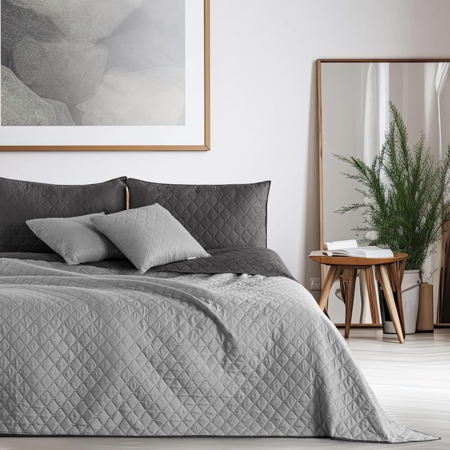 Colcha Decoking 200 X 220 Cm Grafito Antracita Gris Plata Colcha de doble cara fácil de mantener Axel Camas y Mantas Besuche den DecoKing-Store