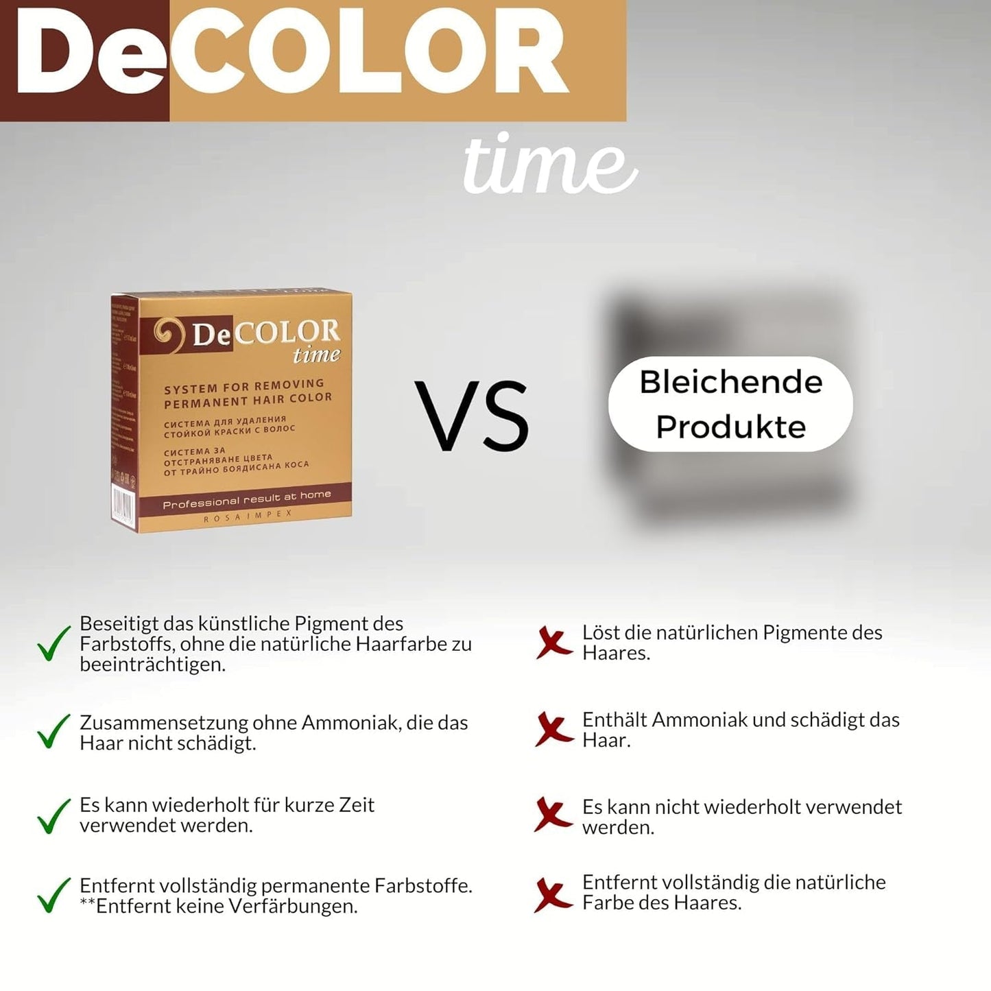 Sistema de tinte para el cabello DeColor Time | eliminación de tintes para el cabello | recupera tu color natural de cabello | eliminación del color pintado | 330 ml tinte para el cabello Naty Shop