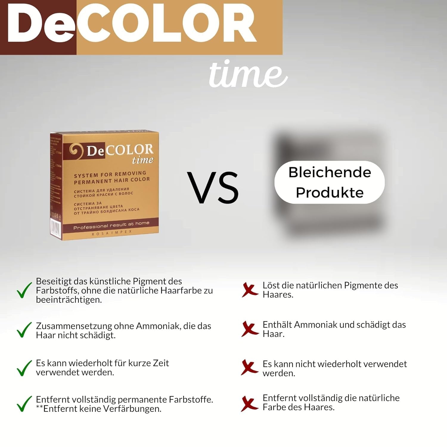 Sistema de tinte para el cabello DeColor Time | eliminación de tintes para el cabello | recupera tu color natural de cabello | eliminación del color pintado | 330 ml tinte para el cabello Naty Shop