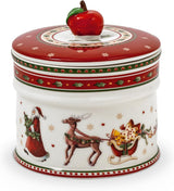 Villeroy & Boch - Winter Bakery Delight Caja pequeña para guardar galletas, Caja navideña de cerámica para galletas, Caja navideña, Caja para galletas, Caja para galletas, Caja de cerámica con tapa, Caja para dulces, Caja para guardar alimentos de porcelana premium Naty Shop S