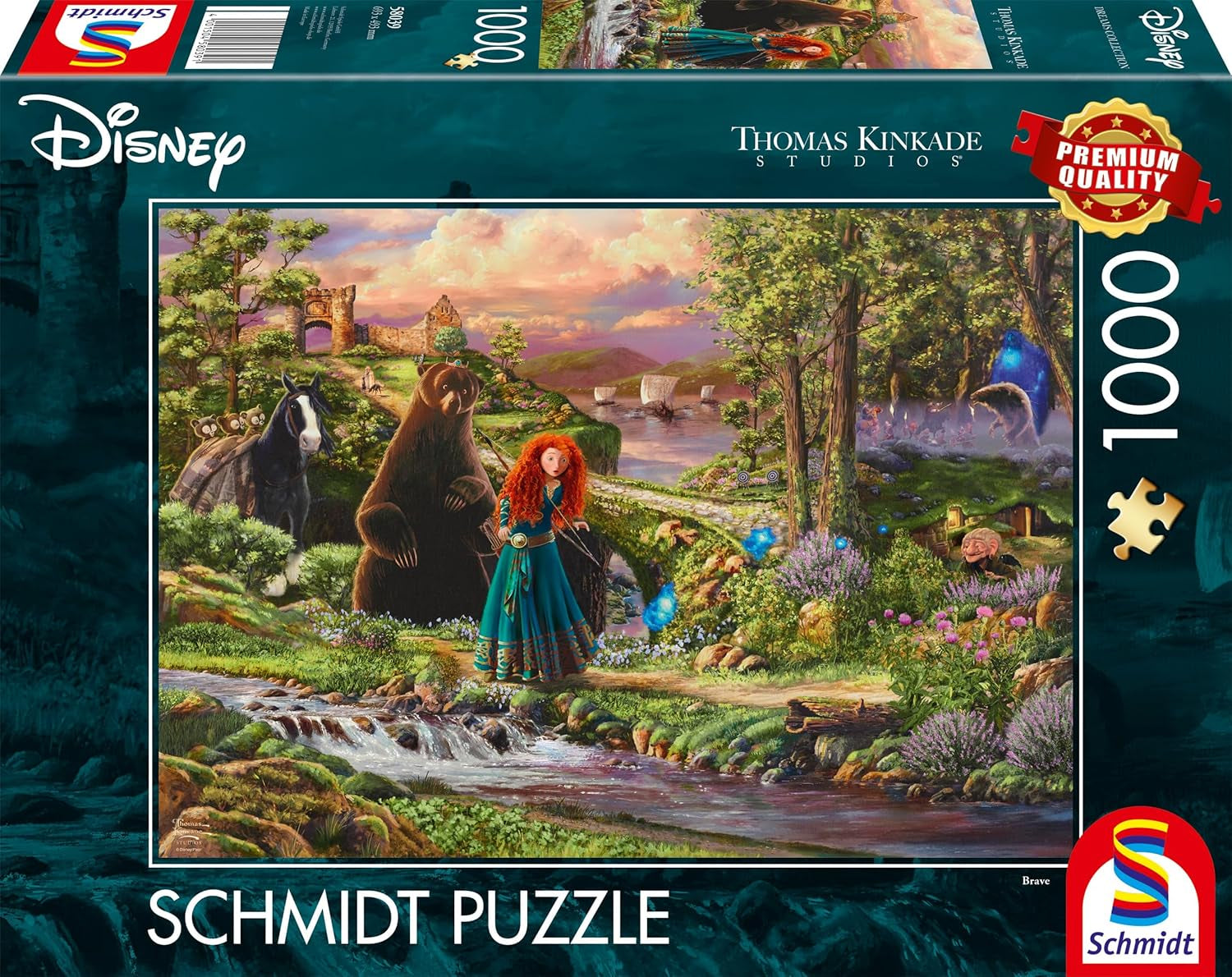 Schmidt Spiele 58039 Disney, Brave, Merida, Thomas Kinkade, rompecabezas de 1000 piezas, multicolor Puzzle Naty Shop Título predeterminado