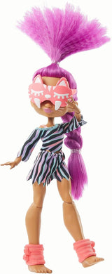 Cave Club GTH02 - Muñeca divertida Roaralai Pyjama Party, muñeca articulada con pelo morado y accesorios, regalo para niños de 4 años en adelante, multicolor