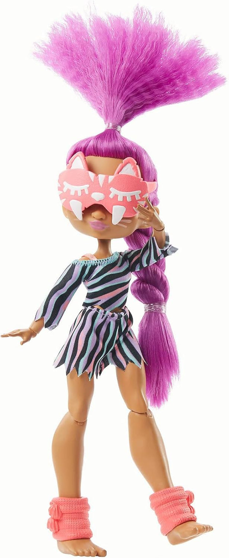 Cave Club GTH02 - Muñeca divertida Roaralai Pyjama Party, muñeca articulada con pelo morado y accesorios, regalo para niños de 4 años en adelante, multicolor
