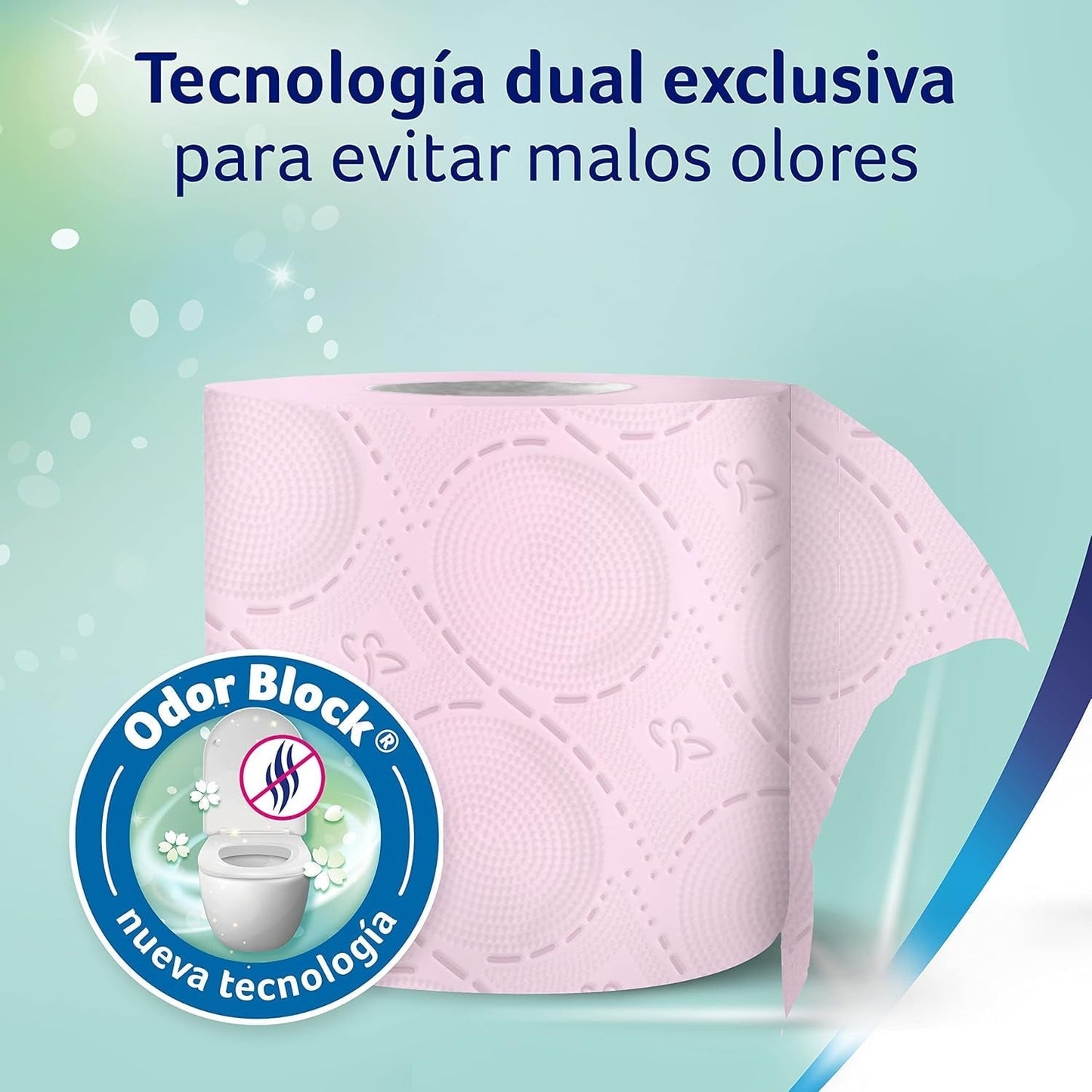 Colcasa Care & Protect Papel higiénico 3 x 12 con tecnología de bloqueo de olores, neutraliza los malos olores, paquete de 36 rollos, 3 capas, rollos rosas con aroma fresco