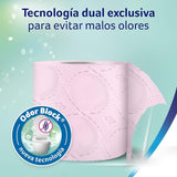 Colcasa Care & Protect Papel higiénico 3 x 12 con tecnología de bloqueo de olores, neutraliza los malos olores, paquete de 36 rollos, 3 capas, rollos rosas con aroma fresco