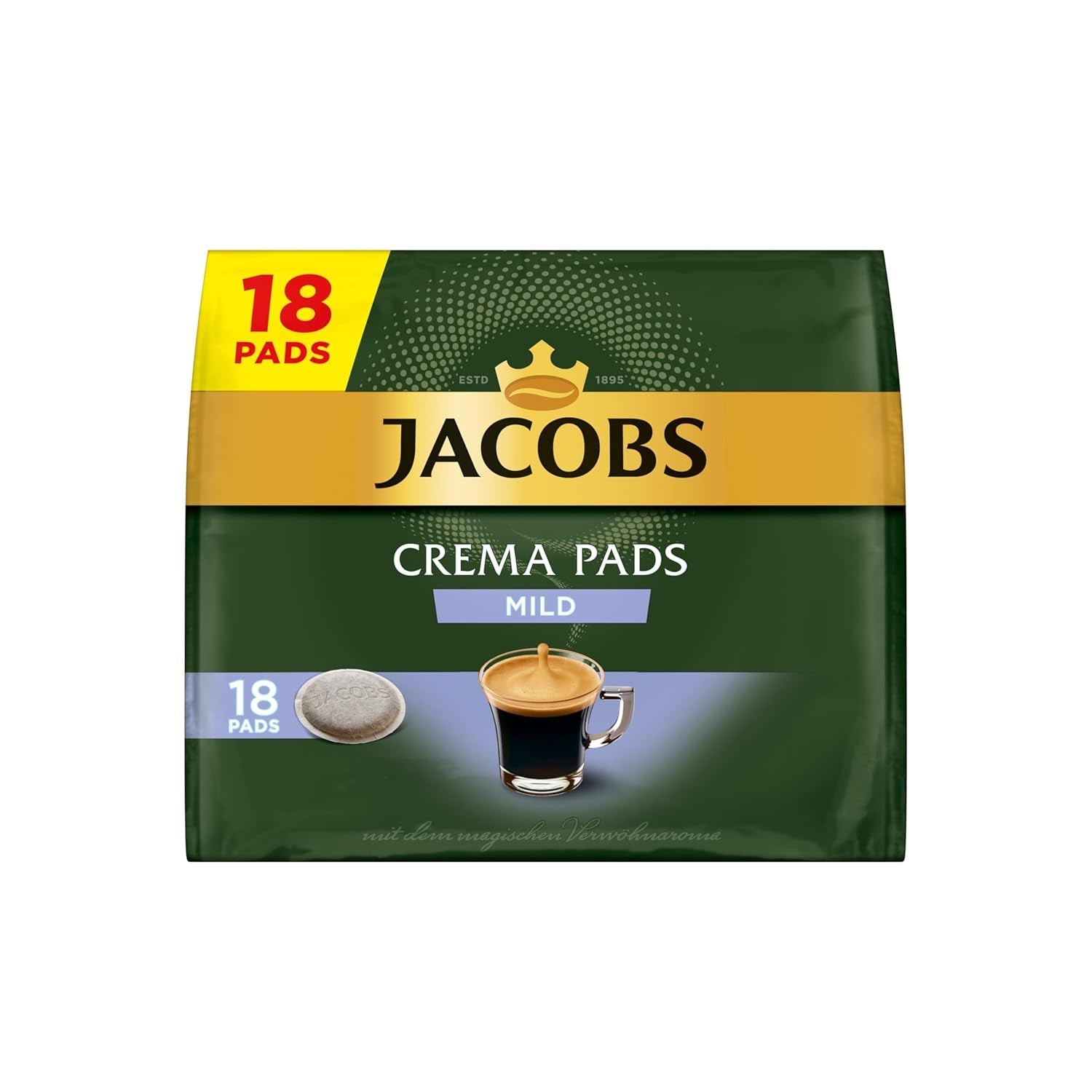 Jacobs Pads Crema Mild, Compresas compatibles con Senseo, 5 x 18 Getränke, 90 Kaffeepads