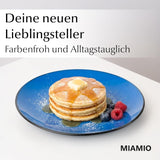 MIAMIO - Juego de 6 platos/platos llanos de cerámica de gres - Colección Le Papillon (coloridos, platos pequeños (6x))