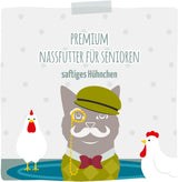 MjAMjAM - Comida húmeda premium para gatos - Senior - pollo jugoso, pack de 6 (6 x 400g), sin cereales