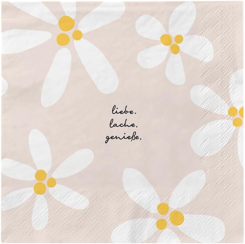 Grafik Werkstatt Servilletas Mit Spruch Groß | 20 piezas | 16,5 x 16,5 cm | De colores | Amar. Reír. Disfrutar.