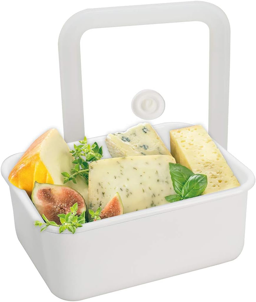 Lata de almacenamiento de alimentos al vacío esmaltada | XL| 1,85 litros | 23,5 x 17,5 x 7 cm | mantiene los alimentos frescos por mucho más tiempo | protege los alimentos de bacterias y hongos | sin bomba de vacío Cajas para conservación de alimentos Naty Shop High L
