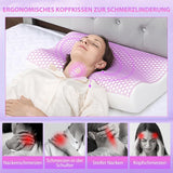 HOMCOM Almohada Viscoelástica Almohada Cervical con Funda Extraíble 2 Alturas Ergonómica 2S Responsive Almohada Cervical para Diferentes Posiciones para Dormir 60x40cm Crema Blanco