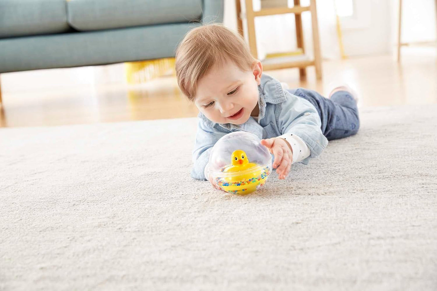 Fisher-Price WaterMates Ducky Ball, Divertido Pato en Bola de Confeti, Juguete Bebé, Pelota de Juego, Juguete para el Baño, A Partir de 3 Meses, 75676 Juguetes Bebé Naty Shop
