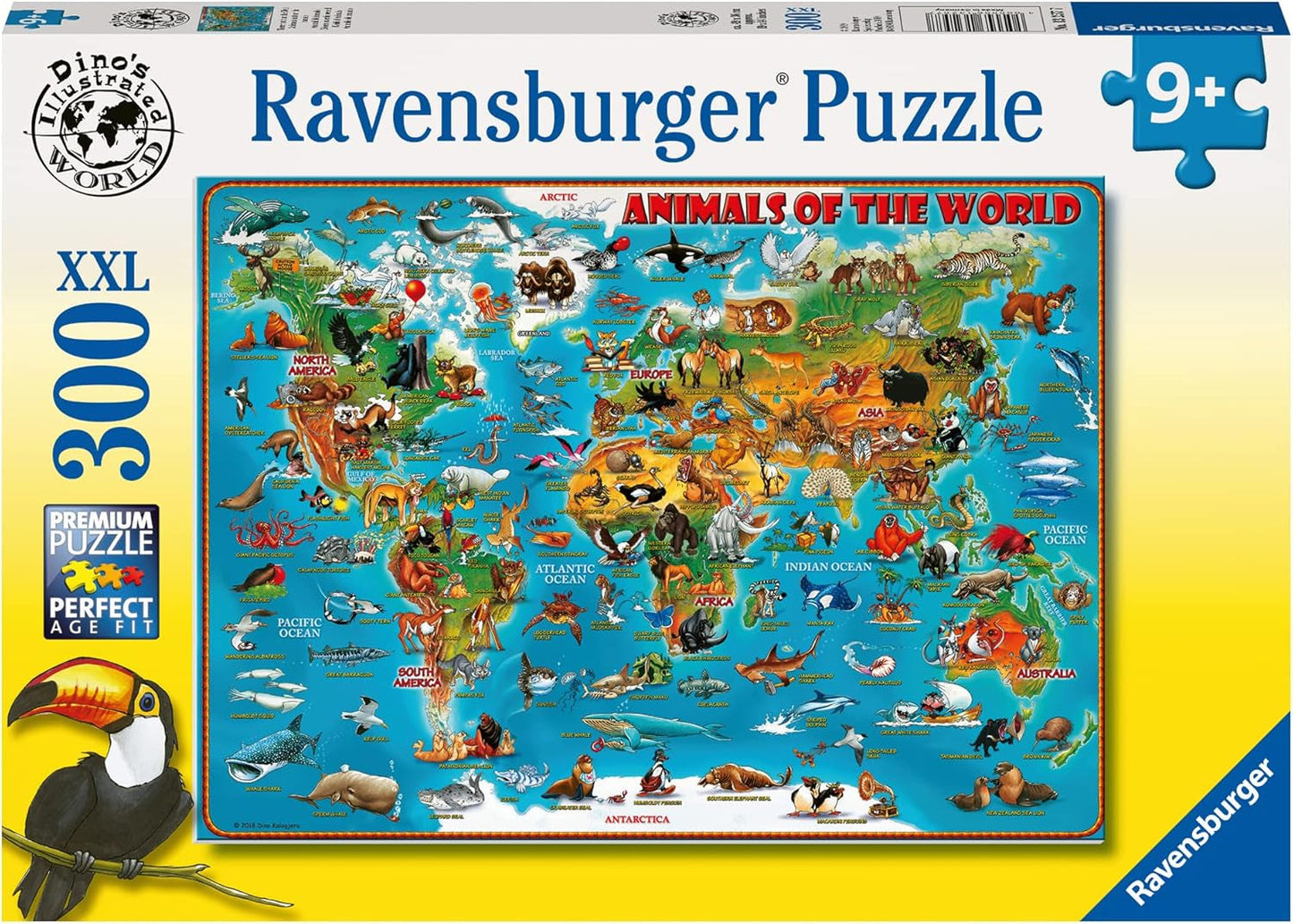Ravensburger Puzzle para niños - 13257 Animales alrededor del mundo - Puzzle de mapamundi para niños a partir de 9 años, con 300 piezas en formato Xxl Puzzle Naty Shop Título predeterminado