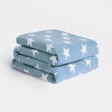 DREAMSCENE manta cómoda manta mullida manta de lana - manta de salón cálida invierno suave, manta de sofá, manta de sofá, manta de peluche para niños, mantas de salón y de peluche 120X150Cm, manta para sofá estrellas grises Camas y mantas Besuche den DREAMSCENE-Store Azul claro 120 X 150 Cm