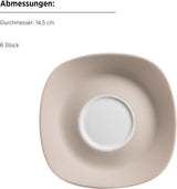 Vajilla combinada MÄSER Nela, serie 30 piezas, vajilla cuadrada para 6 personas, blanco/marrón