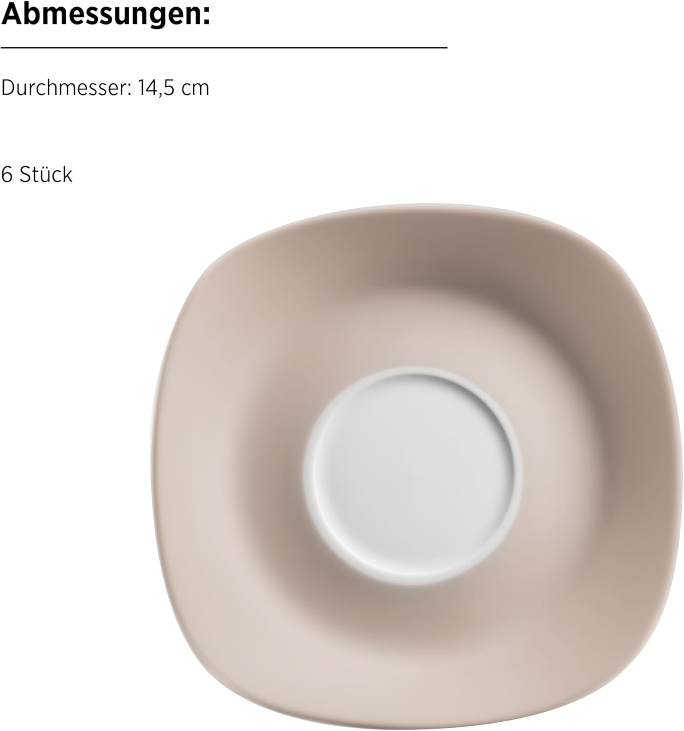 Vajilla combinada MÄSER Nela, serie 30 piezas, vajilla cuadrada para 6 personas, blanco/marrón