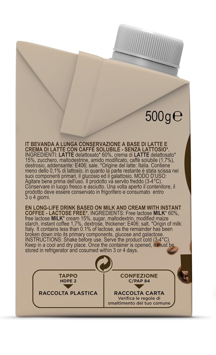 Gimoka Caffe Latte Cream Sin Lactosa Sin Gluten Sin Conservantes
