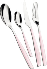 BUGATTI Glamour, Juego de Cubiertos para 6, 24 Piezas Acero Inoxidable 18/10 Naty Shop Rosa Loto