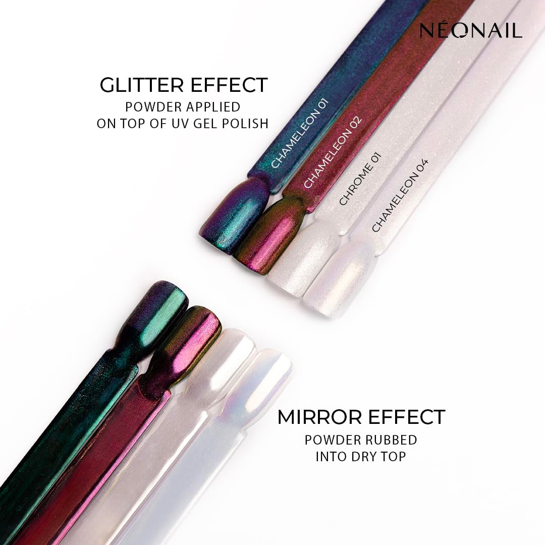 NÉONAIL Polvo Líquido Para Uñas Chameleon 04 - Flüssiger Nagelpuder - Chrome Nail Powder - Glitzer Nägel Puder - Nail Art - Nageldesign Zubehör - Glitter Powder - Chrom Nagelpuder - Grün, Gelb - 6,5 Ml