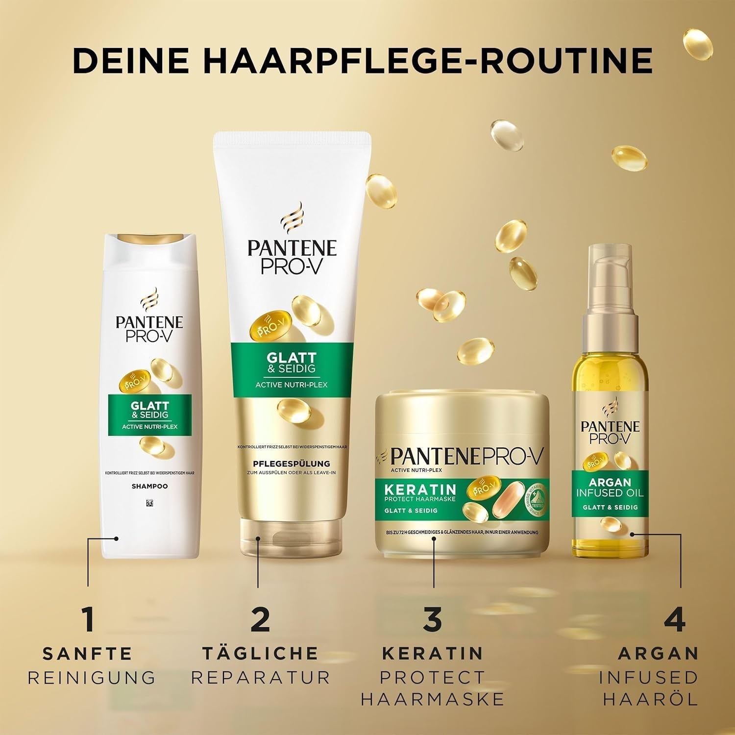 Pantene Pro-V Smooth & Silky Keratin Protect Hair Mask 500ml para cabello rizado y seco, Hasta 72 horas de cabello liso y brillante en una sola aplicación, Con fórmula Pro-V y Active Nutri-Plex Hair Mask Naty Shop