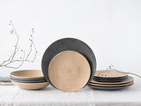 CreaTable, 13139, Serie Catania, Vajilla de 12 Piezas, Juego de Platos de Porcelana, Apto para Lavavajillas y Microondas, Hecho en Portugal