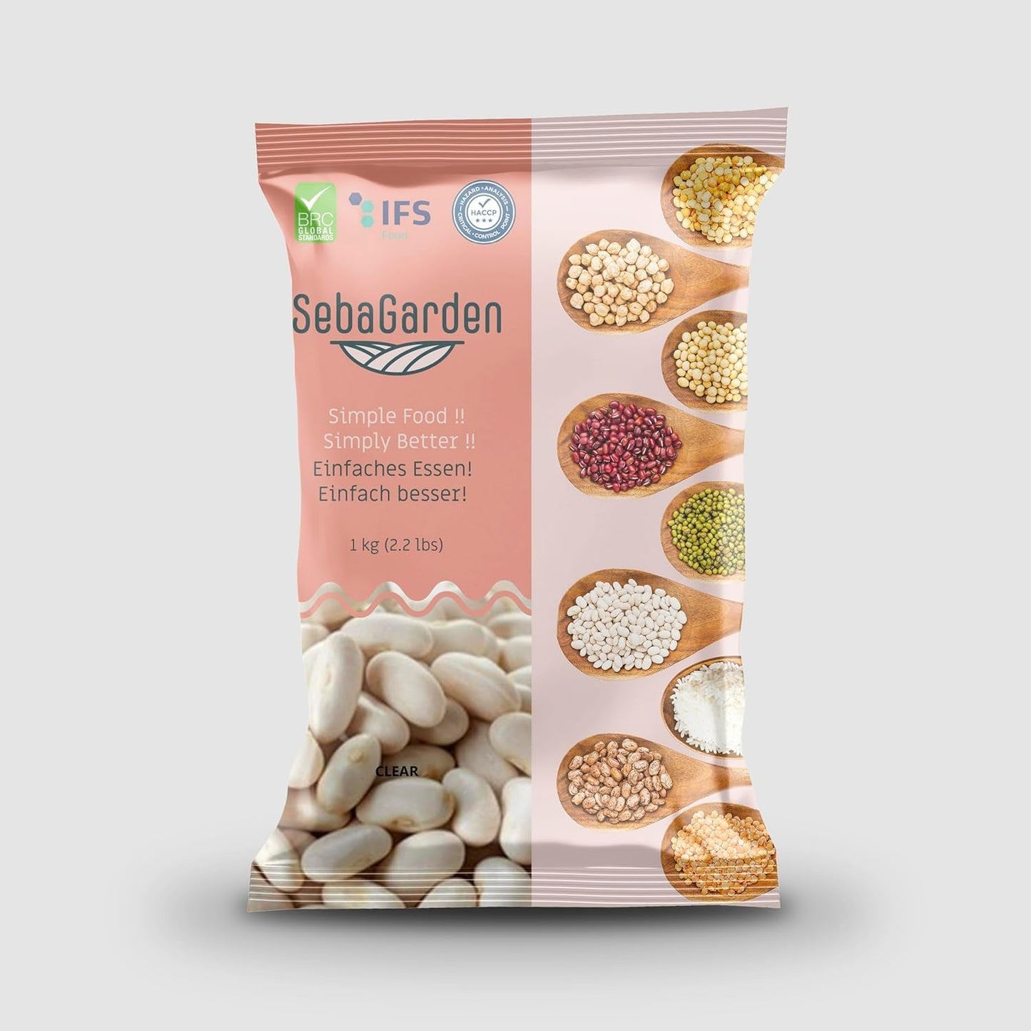 Frijoles Blancos Seba Garden 1kg – (Kuru Fasulye), frijoles turcos secos de primera calidad, ricos en proteínas y fibra, totalmente naturales y veganos – ideales para guisos, sopas y guisos