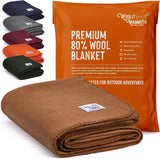 Manta de camping Woolly Mammoth Woolen Co., extra grande, lana merino. El equipo perfecto para exteriores para bushcraft, camping, trekking, senderismo, supervivencia o manta de cabina. Marrón, 168 X 228 Camas y mantas Woolly Mammoth Woolen Company Browns 66" X 90"