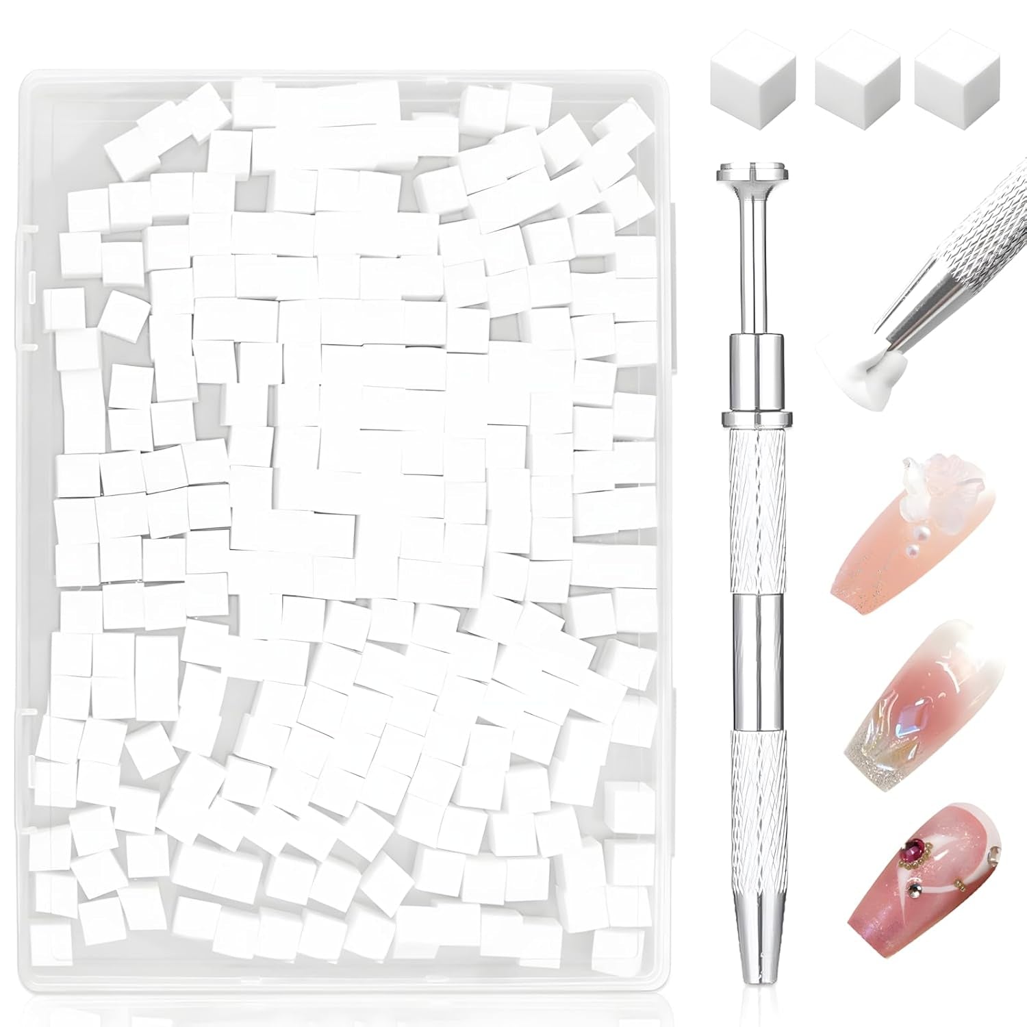 250 piezas Nail Art Schwamm Mit Metallgreifer Esponja Ombre Pinsel Nailart Nageldesign Zubehör Nagelstudio Zubehör para DIY Babyboomer Effekte Ombre Gradient Nageldesign