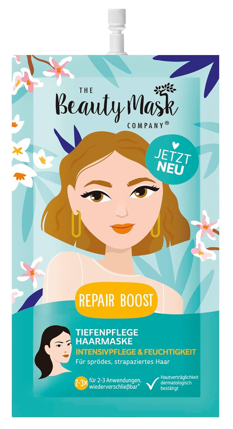 The Beauty Mask Company Repair Boost Hair Mask 30 ml, cuidado profundo del cabello quebradizo y dañado (1 sobre) Mascarilla capilar Naty Shop Título predeterminado