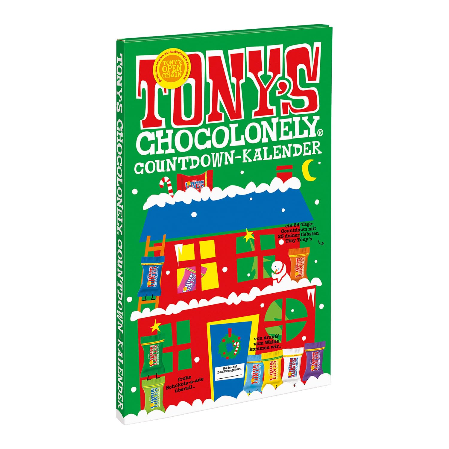 Calendario de Adviento de chocolate belga Fairtrade Tony's Chocolonely - 24 días, 10 deliciosas variedades