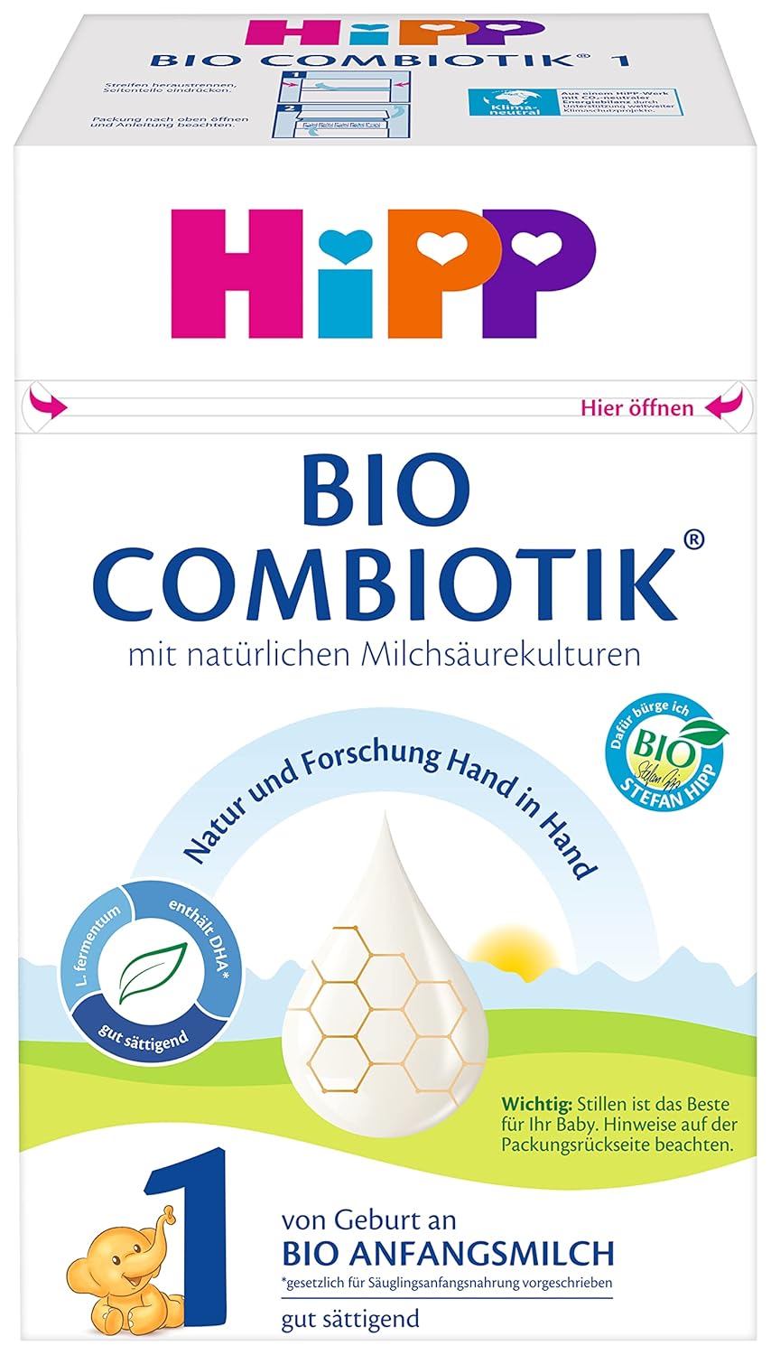 Leche de fórmula con leche ecológica Hipp PRE BIO Combiotik, pack de 4 (4 x 600g) Naty Shop