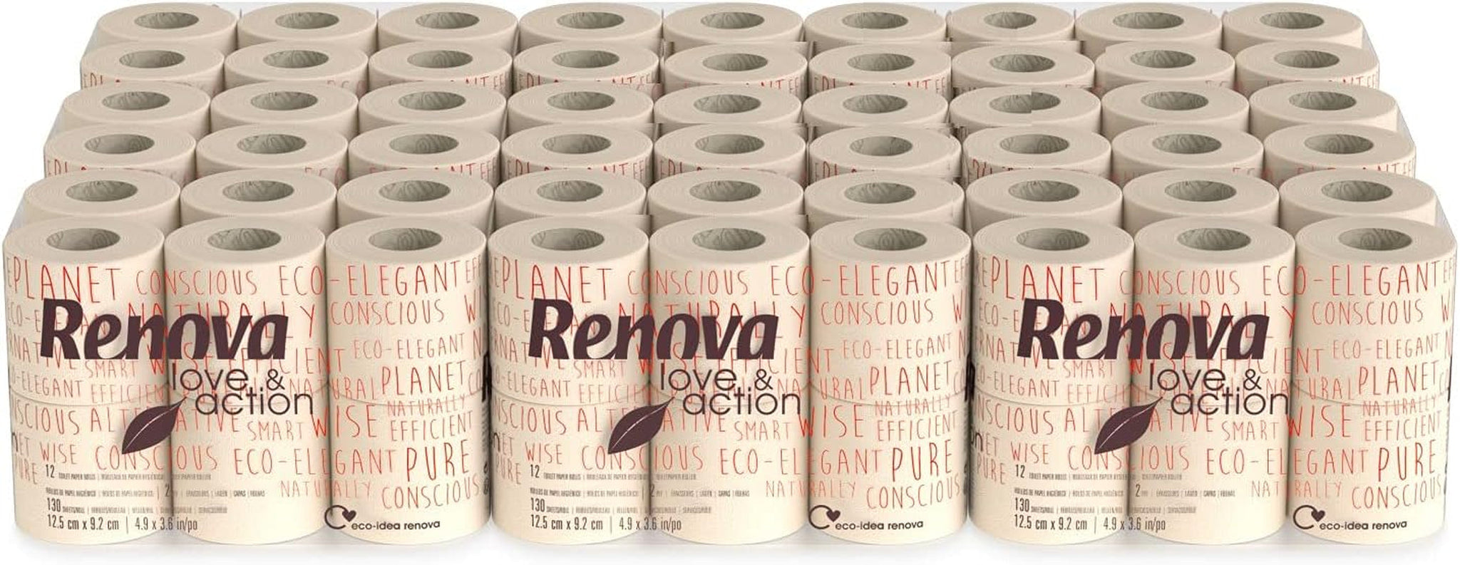 Papel Higienico Renova Love & Action, Beiger Paquete 9 X 12 Rollos-: 108