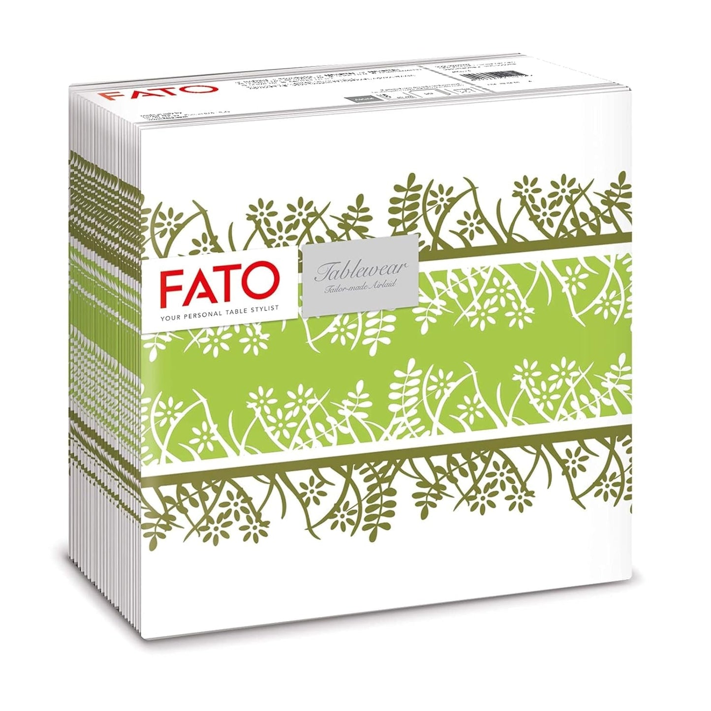 Fato - Servilletas de papel seco, airlaid, efecto textil, paquete de 50 servilletas, 40X40 plegadas en formato 4, Tropicana Decor