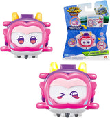 Super Wings Super Pets 4 piezas Shine, Golden Boy, Jerome, Ellie Expresión facial intercambiable Efecto relámpago Juguete portátil para niños de 3 4 5 6 7 8 años Figuras de acción de 2 pulgadas Naty Shop Ellie