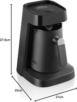 Cafetera turca Arzum Okka MINIO JET, 400 W, capacidad 5 tazas, protección contra desbordamiento, sistema de aviso acústico, Cafetera turca, cromada