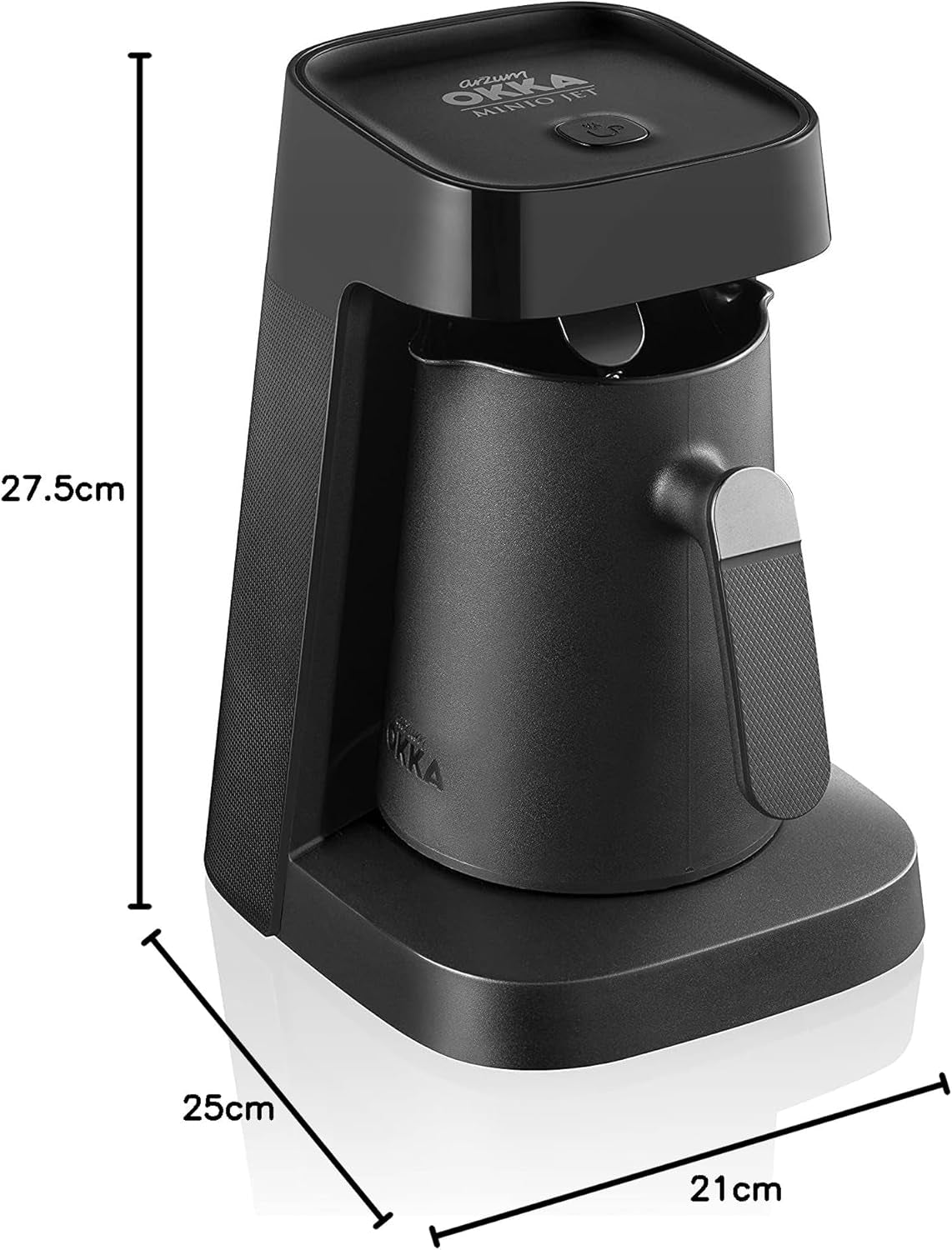 Cafetera turca Arzum Okka MINIO JET, 400 W, capacidad 5 tazas, protección contra desbordamiento, sistema de aviso acústico, Cafetera turca, cromada